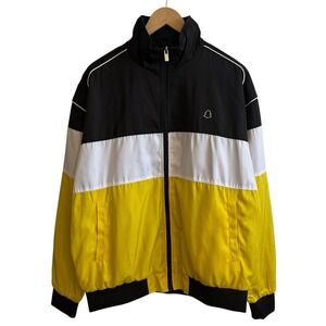 Snapchat Blk Yellow Full Zip Bomber Windbreaker Jacket With‎ Pockets Size M #361